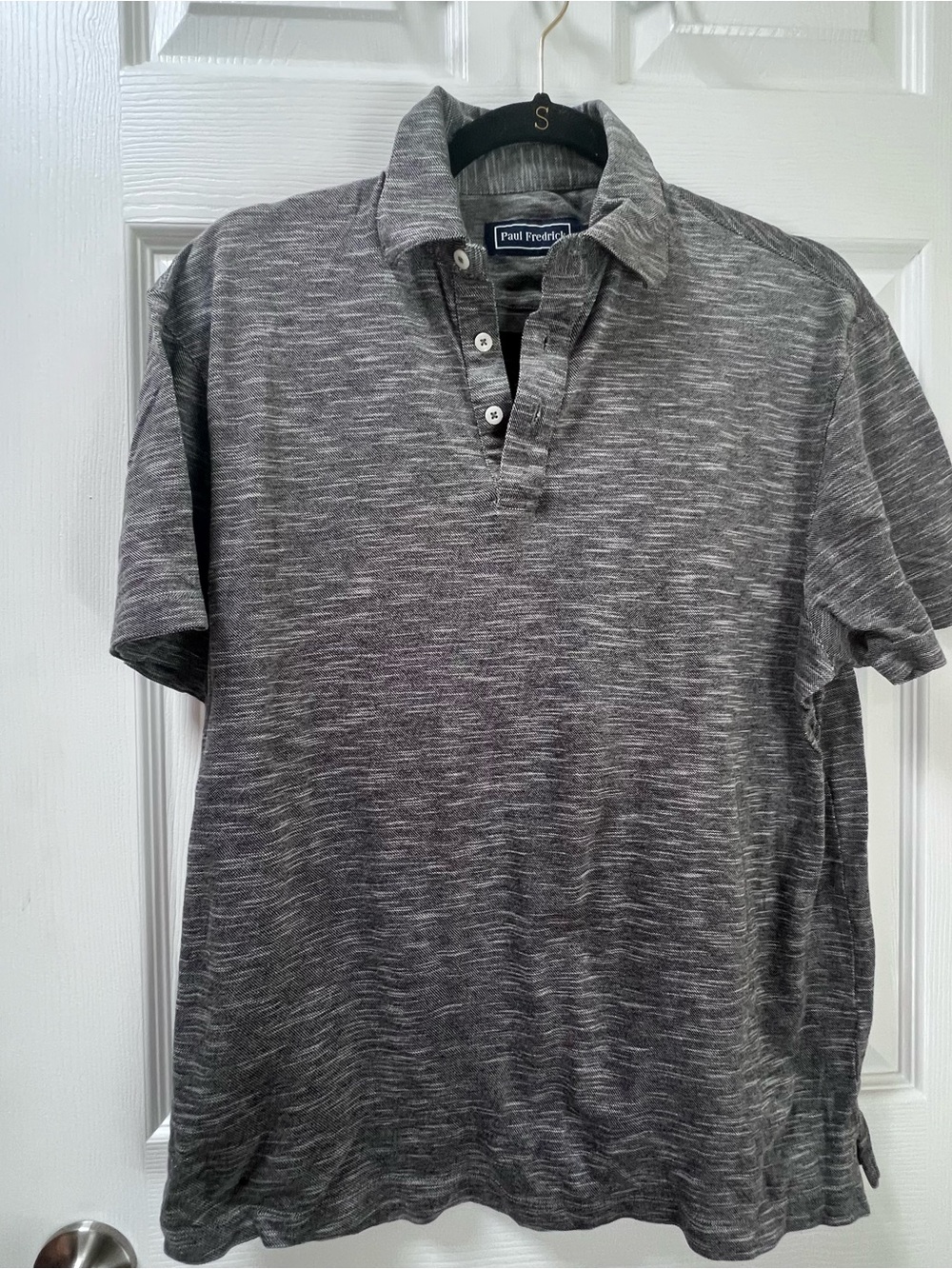 Paul Frederick Men’s Marled Polo Shirt 100% Cotton Size Small